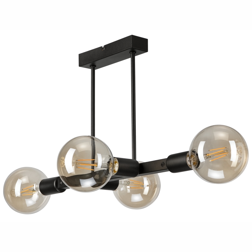 Suspension-barre ASTRID 4xE27/60W/230V noir