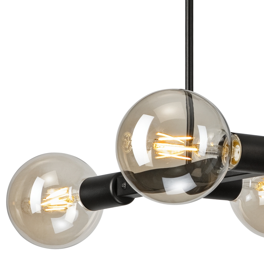 Suspension-barre ASTRID 4xE27/60W/230V noir