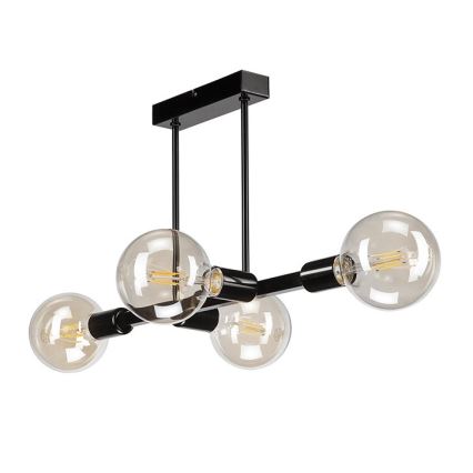 Suspension barre ASTRID 4xE27/60W/230V noire