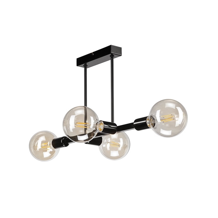 Suspension barre ASTRID 4xE27/60W/230V noire