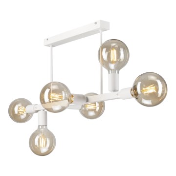 Suspension-barre ASTRID 6xE27/60W/230V blanc