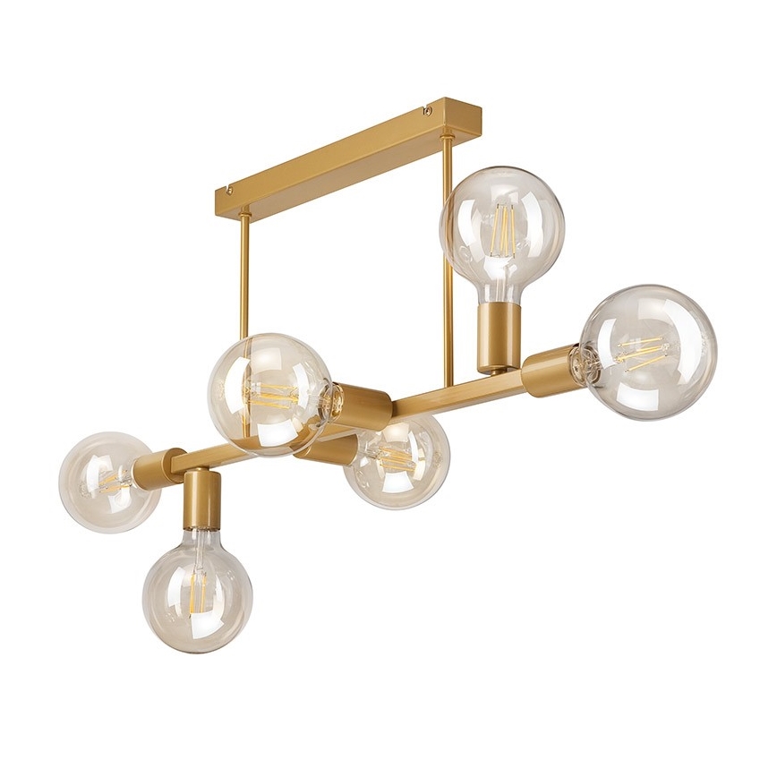 Suspension barre ASTRID 6xE27/60W/230V dorée
