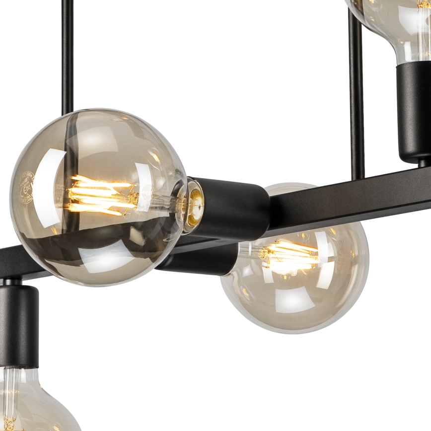 Suspension-barre ASTRID 6xE27/60W/230V noir