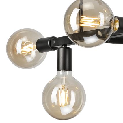 Suspension-barre ASTRID 6xE27/60W/230V noir