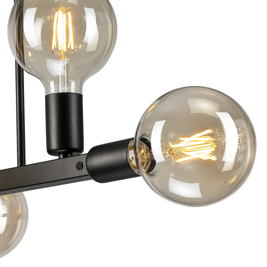 Suspension-barre ASTRID 6xE27/60W/230V noir