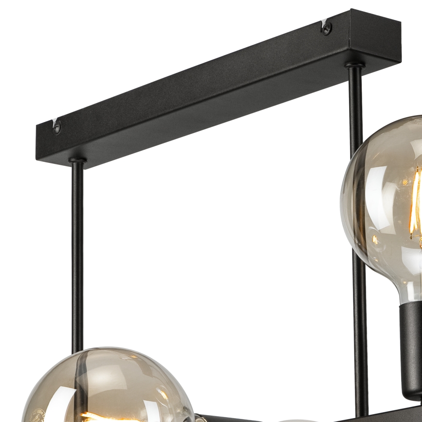 Suspension-barre ASTRID 6xE27/60W/230V noir