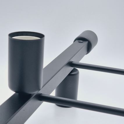 Suspension-barre ASTRID 6xE27/60W/230V noir