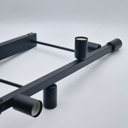Suspension-barre ASTRID 6xE27/60W/230V noir
