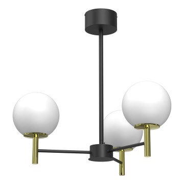 Suspension-barre AWINION 3xE27/15W/230V blanc/doré/noir
