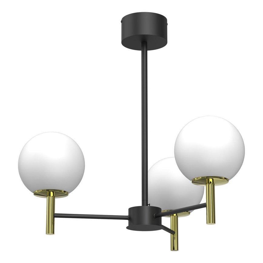 Suspension-barre AWINION 3xE27/15W/230V blanc/doré/noir