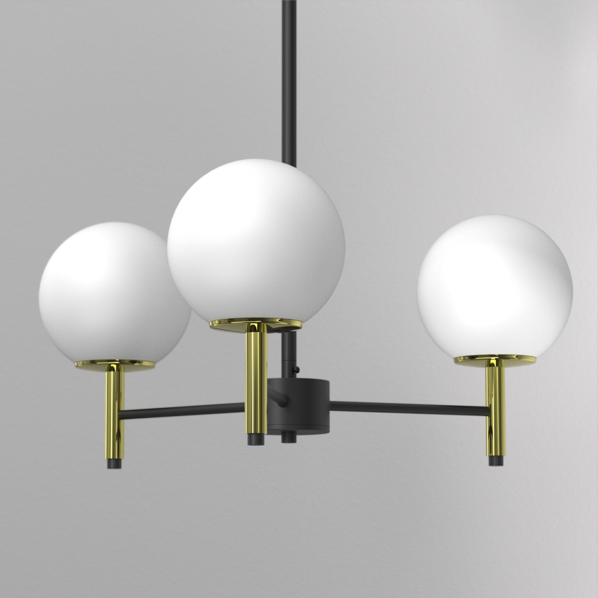 Suspension-barre AWINION 3xE27/15W/230V blanc/doré/noir