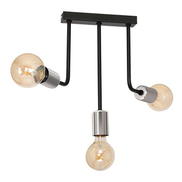 Suspension-barre CANDELA 3xE27/15W/230V noir/chrome brillant