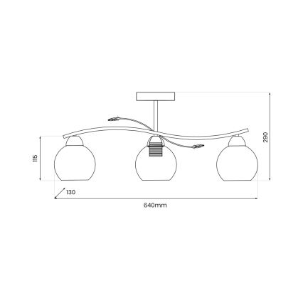 Suspension-barre CONNOR 3xE27/15W/230V chrome brillant/blanc