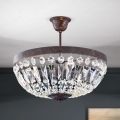 Suspension-barre en cristal ARILA 3xE14/40W/230V d. 40 cm marron/patine