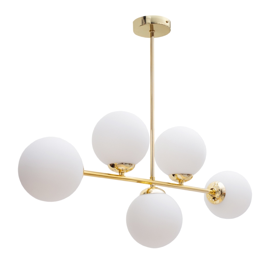 Suspension-barre FIRA 5xE27/60W/230V doré