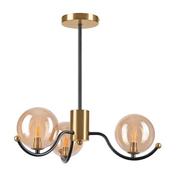 Suspension-barre GEORGIA 3xE14/5W/230V doré/fumé beige