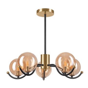 Suspension-barre GEORGIA 5xE14/5W/230V doré/fumé beige
