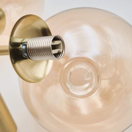 Suspension-barre GEORGIA 5xE14/5W/230V doré/fumé beige