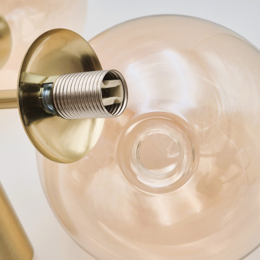 Suspension-barre GEORGIA 5xE14/5W/230V doré/fumé beige