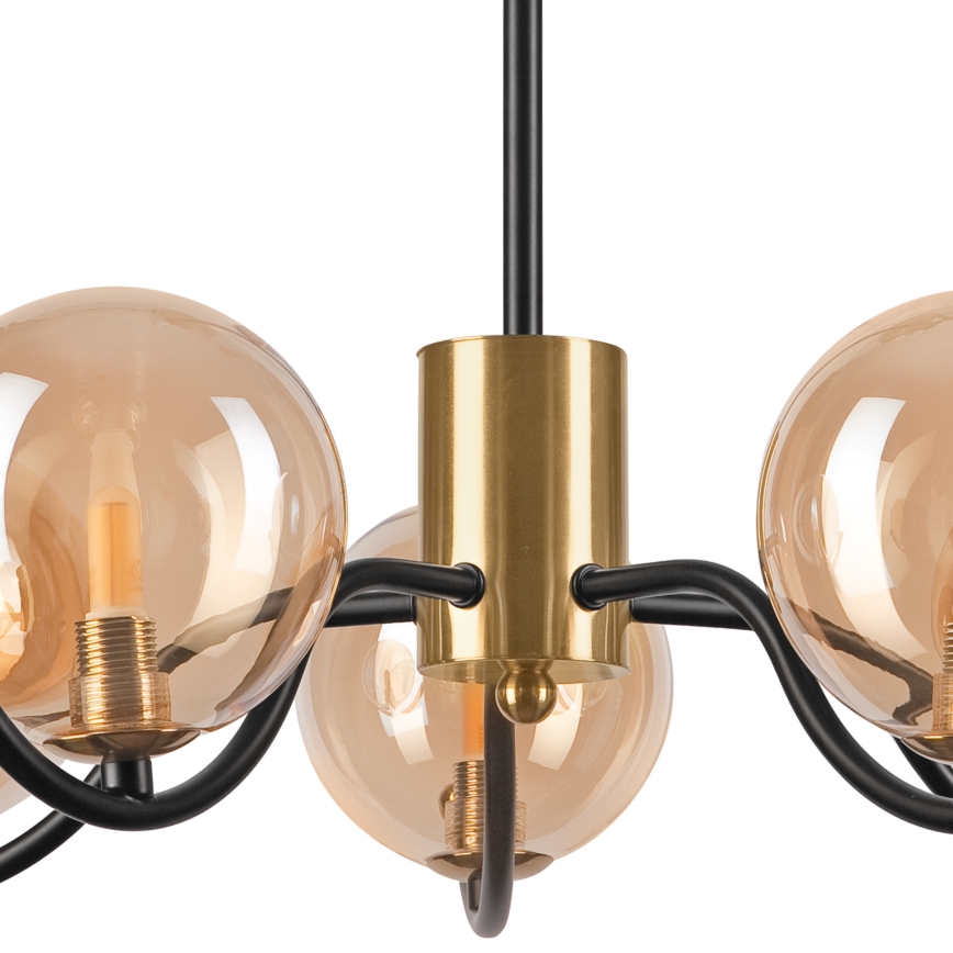 Suspension-barre GEORGIA 5xE14/5W/230V doré/fumé beige