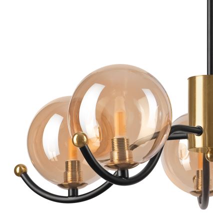 Suspension-barre GEORGIA 5xE14/5W/230V doré/fumé beige