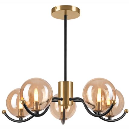 Suspension-barre GEORGIA 5xE14/5W/230V doré/fumé beige