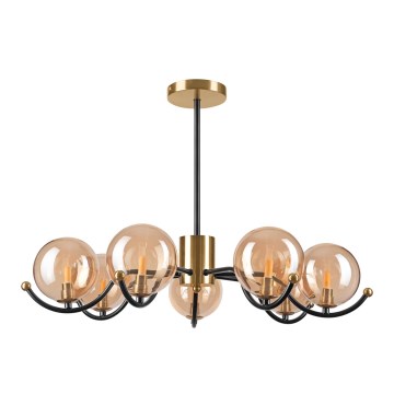 Suspension-barre GEORGIA 7xE14/5W/230V doré/fumé beige