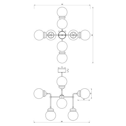 Suspension barre HYDRO 8xE14/60W/230V