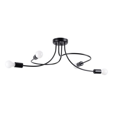 Suspension-barre LEVAR 4xE27/15W/230V noir
