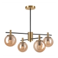 Suspension-barre LILOU 4xE14/5W/230V doré/noir/fumé beige