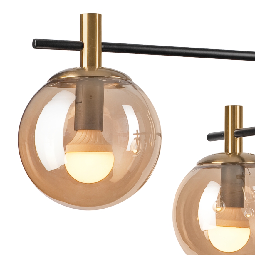 Suspension-barre LILOU 4xE14/5W/230V doré/noir/fumé beige