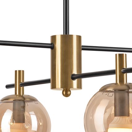 Suspension-barre LILOU 4xE14/5W/230V doré/noir/fumé beige
