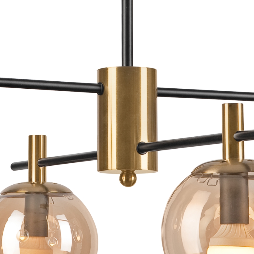 Suspension-barre LILOU 4xE14/5W/230V doré/noir/fumé beige