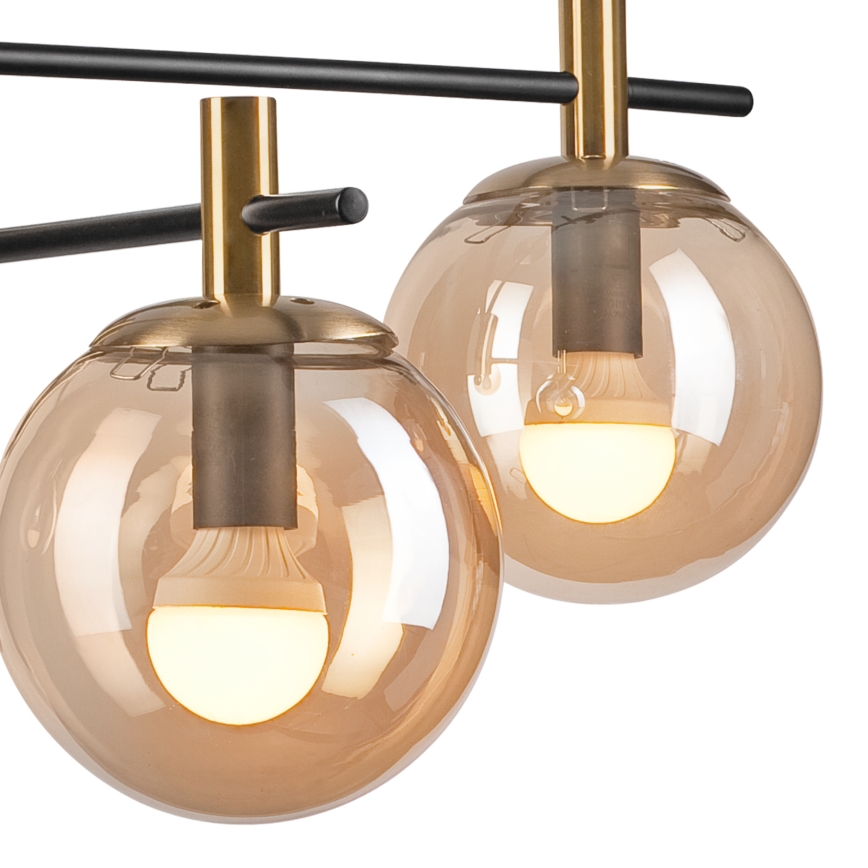Suspension-barre LILOU 4xE14/5W/230V doré/noir/fumé beige