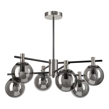 Suspension-barre LILOU 6xE14/5W/230V chrome mat/fumé