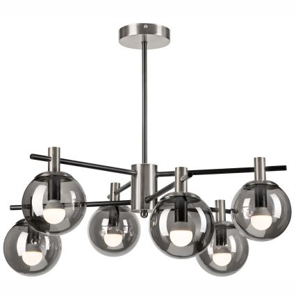 Suspension-barre LILOU 6xE14/5W/230V chrome mat/fumé
