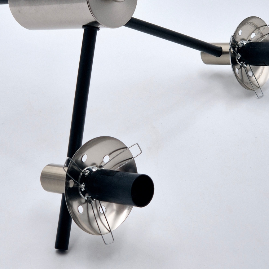 Suspension-barre LILOU 6xE14/5W/230V chrome mat/fumé