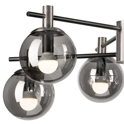 Suspension-barre LILOU 6xE14/5W/230V chrome mat/fumé