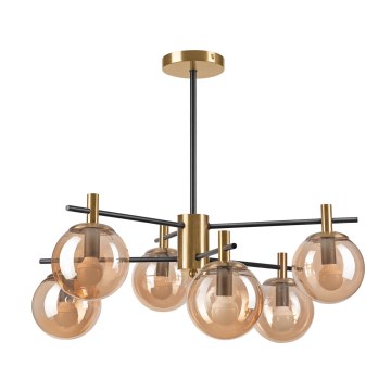 Suspension-barre LILOU 6xE14/5W/230V doré/noir/fumé beige