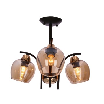 Suspension-barre MERRA 3xE27/40W/230V noir/beige