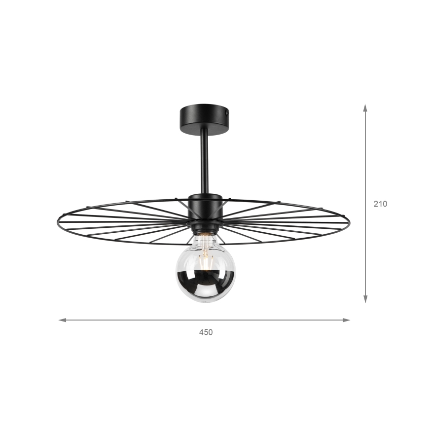 Suspension-barre MONTANA 1xE27/15W/230V d. 45 cm noir