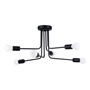 Suspension-barre NORAH 6xE27/15W/230V noir