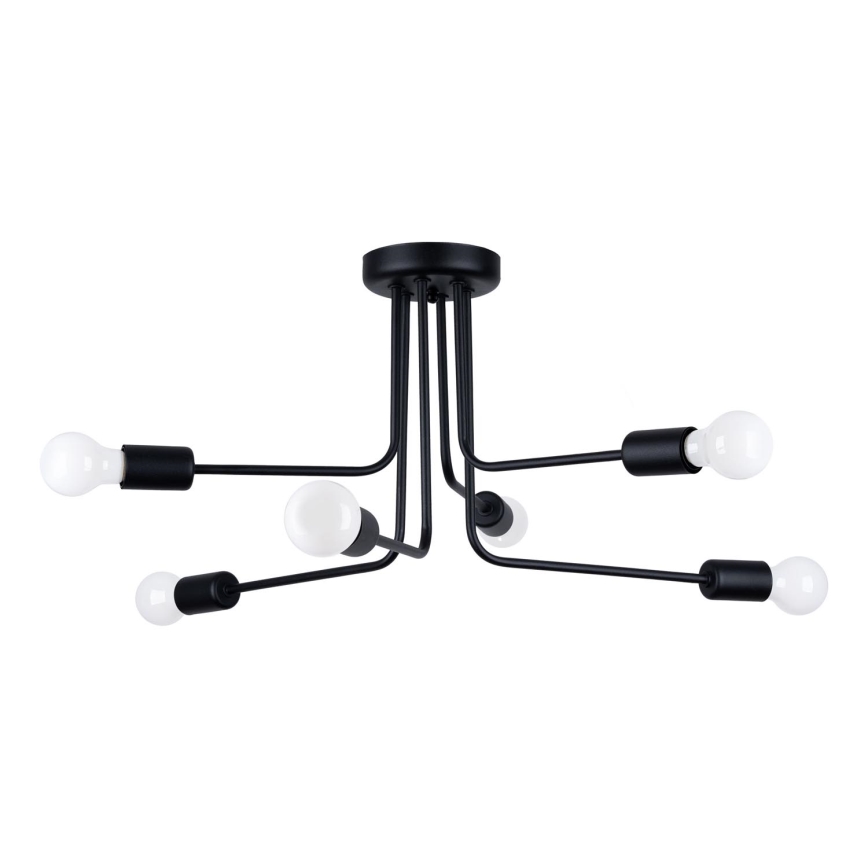 Suspension-barre NORAH 6xE27/15W/230V noir