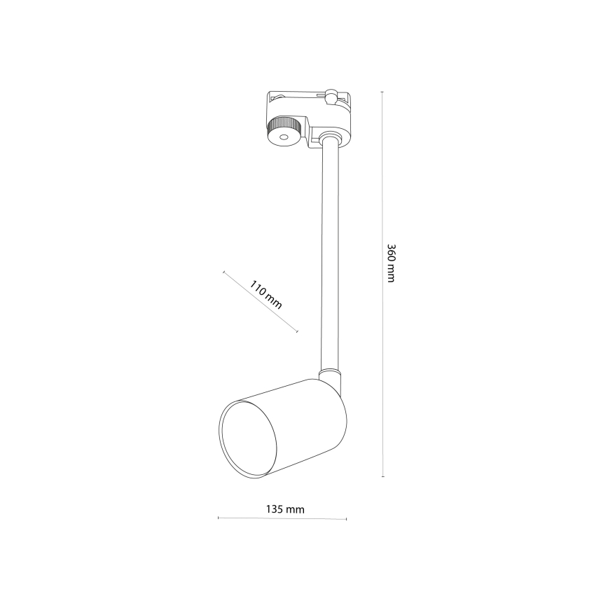 Suspension-barre pour système de rail monophasé TOP 1xGU10/10W/230V blanc