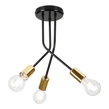 Suspension-barre PRIYA 3xE27/15W/230V noir