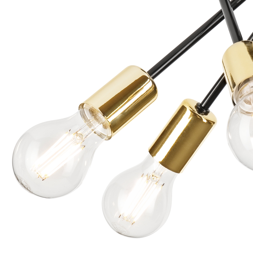 Suspension-barre PRIYA 5xE27/15W/230V noir