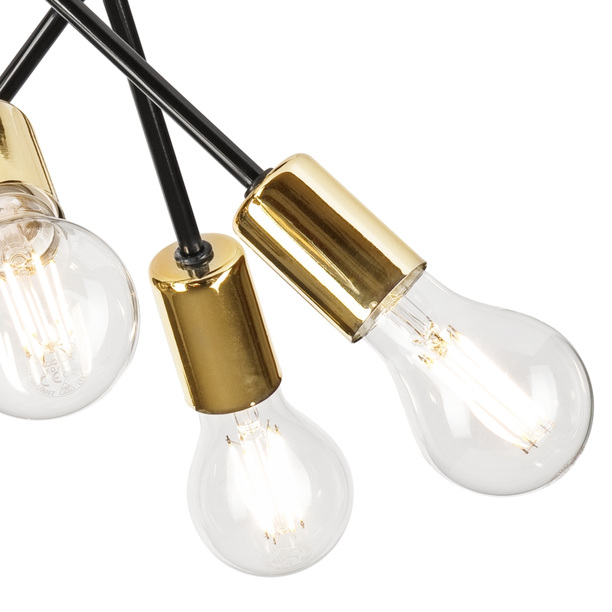 Suspension-barre PRIYA 5xE27/15W/230V noir