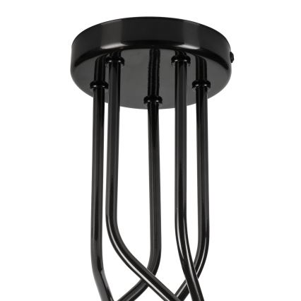 Suspension-barre PRIYA 5xE27/15W/230V noir