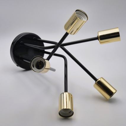 Suspension-barre PRIYA 5xE27/15W/230V noir