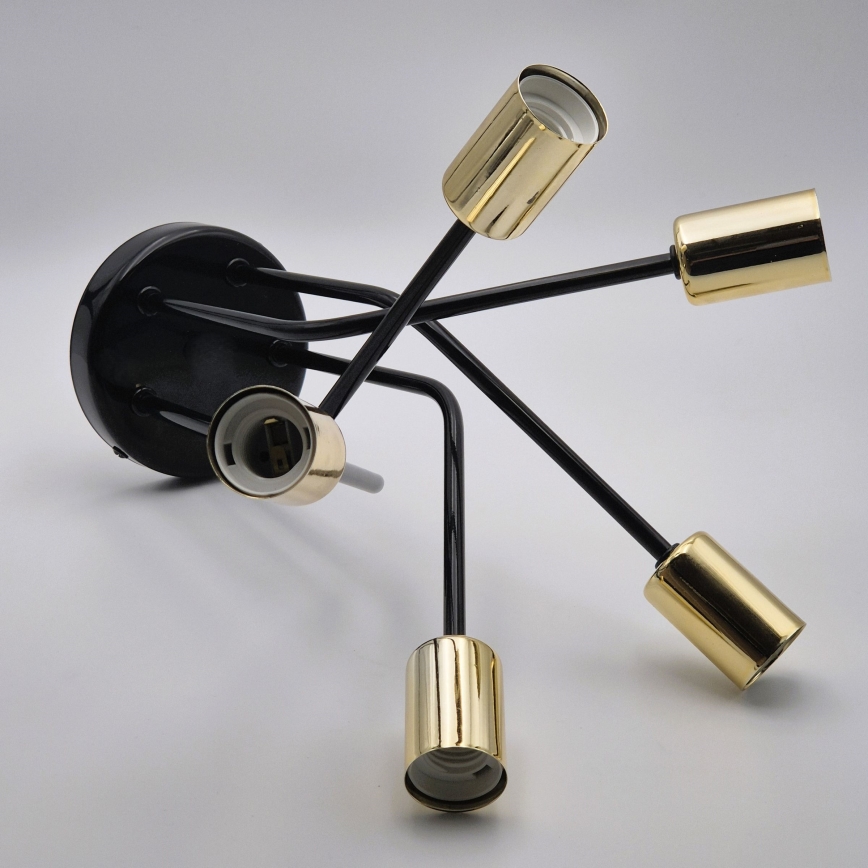 Suspension-barre PRIYA 5xE27/15W/230V noir